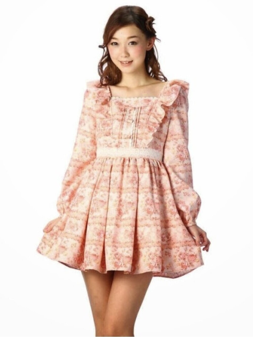 LIZ LISA Pink Cinderella Floral Ruffle Dress Size XS Himekaji Lolita Dollette